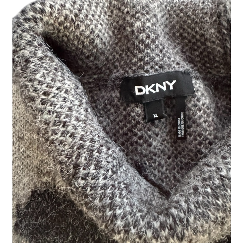 DKNY Animal Print Fuzzy Knit Sweater - Picture 3 of 4